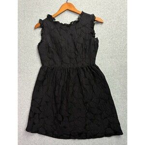 Women’s Size Small Black Floral Tulle Sleeveless Dress A-Line Party Cocktail